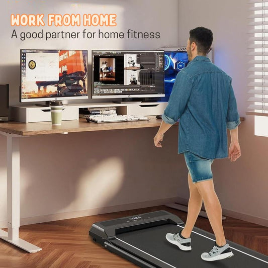 2-In-1 Portable Treadmill with Handle for Home & Office Use