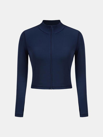 Zip up Crop Top & Cut Out Overalls Jumpsuit Two-Piece Set